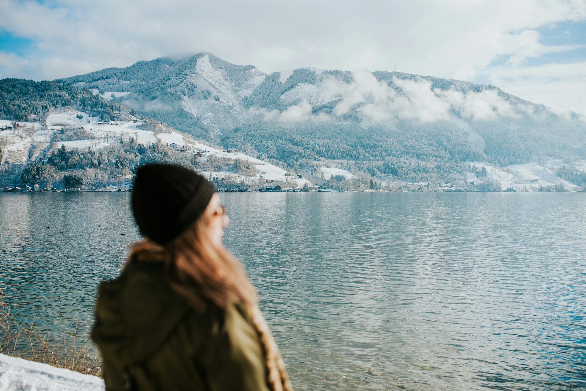 Women by the lake